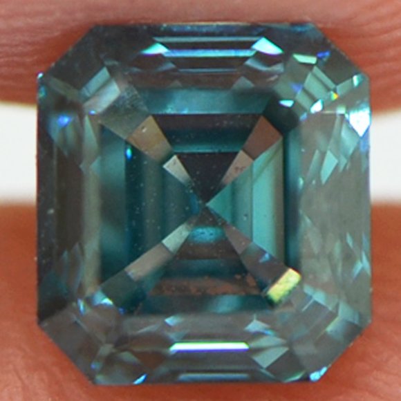 Asscher Cut Diamond Fancy Blue Color Loose VVS2 1.00 Carat - Picture 2 of 9